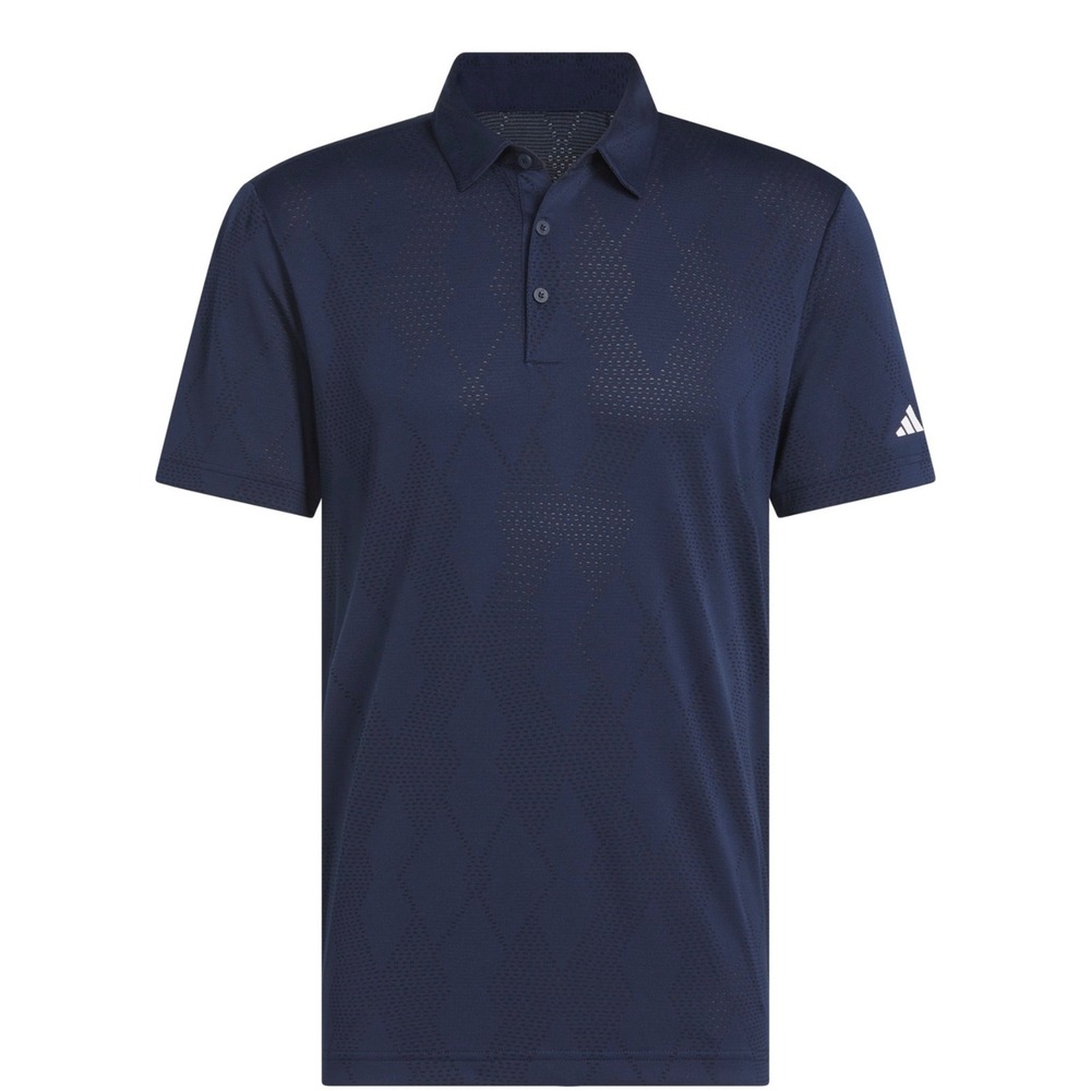 Adidas Mens Ultimate365 Micro Texture Navy Blue Diamond‎ Golf Polo Shirt Small